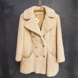 Vintage 70's Sears Fashion Faux Fur Teddy Bear Car Coat